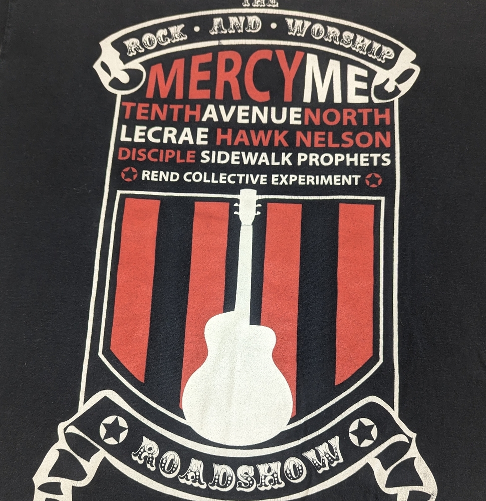Mercy Me Rock and Worship Roadshow Concert Tee Large Unisex